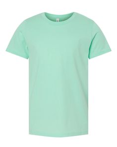 Youth Jersey Short Sleeve T-Shirt - MINT - S | Bella + Canvas Youth Jersey T-Shirt in Mint Size Small | Cotton CVC, CV, BCCVC, B, BC Green Tshirt Outfit, Mint Green Shirts, Mint Shirt, Green Shirts, Senior Shirts, Cheer Shirts, Baby Shorts, Tshirt Outfits, How To Make Shorts