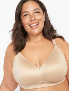 Available in Plus Size. Your fave Invisible Backsmoother full coverage bra smooths from every angle -- no bumps or lines. No-wire comfort.

                                                  Coverage & Lining: 
Full coverage
Lightly lined

Straps & Hooks: 
Adjustable straps
                                                               Back hook-and-eye closure

Fabric & Details:
Backsmoothing wing design prevents digging
Lightweight molded cups shape and support
Item Number #372579Imported Plus Wing Design, Fabric Technology, Wings Design, Full Coverage Bra, Plus Size Bra, Dress For Success, Fabric Details, Lane Bryant, Bra Sizes