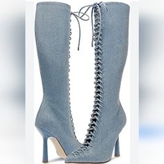 Elevate Your Style With These Steve Madden Killa Ankle Boots And Booties. Featuring A Pointed Toe And Zip Closure, These Boots Are Perfect For Any Occasion, Whether It's A Party Or A Casual Day Out. The Denim Fabric And Synthetic Outsole Material Make Them Durable And Versatile For All Seasons. These Boots Are Part Of The Steven By Steve Madden Product Line And Come In A Solid Denim Color With Accents Of Lace, Zipper, And Eyelet. The Stiletto Heel Style Adds A Touch Of Elegance, While The Regula Spring Denim Blue Denim Boots, Denim Boots For Winter, Fitted Denim Boots For Winter, Denim High Heel Boots For Spring, Summer Denim Boots With Pointed Toe, Fitted Denim Blue Boots With Round Toe, Casual Fitted Denim Blue Boots, Casual High Heel Denim Boots, Casual Denim High Heel Boots