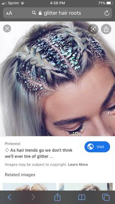 Straight Hair Updo, Smart Hairstyles, Glitter Roots, Boxer Braids, Bronde Balayage, Festival Hair, Glitter Hair, Glitter Dress, Trending Hairstyles