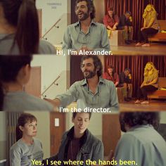 the hangover movie quote with pictures of two men and one woman talking to each other