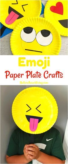 paper plate crafts with emoji faces on them