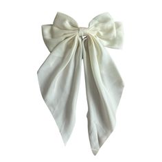 As the newest addition to our bow collection, the luxe silk bow does not disappoint. This oversized bow elevates and adds a pop to any holiday outfit. - Material: Satin - Size: 8.9(L) x 12.6(H) inches - Tight, clasping barrette closure - Designed with love in San Diego Shop the rest of our bow collection here FAQ click here Return Policy click here Chic Satin Bow For Spring, Summer Party Bow With Bow Tie Back, Chic Evening Bow For Spring, Chic Detachable Bow For Summer, Elegant Bow For Gift In Spring, Chic Summer Bow, Elegant Satin Bow For Spring, Elegant Summer Bow For Gifts, Summer Party Bow Tie With Detachable Bow