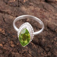 Stamped 925 Peridot Ring For May Birthstone, Silver Peridot Ring Gemstones, Silver Peridot Gemstone Ring, Peridot Gemstone, Peridot Ring, Handcrafted Rings, Ring Sterling Silver, Band Ring, Handmade Ring