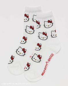 Holiday Stocking : Hello Kitty Apple - Baggu Dr Shoes, Sock Drawer, Crew Sock, Holiday Stockings, Cute Socks, Crew Socks, No. 2, Gingham, Hello Kitty