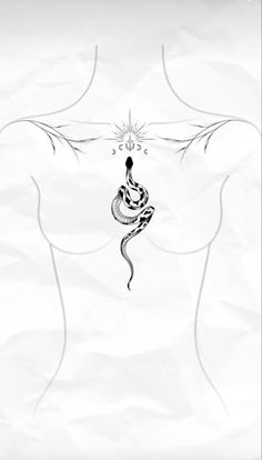 the back of a person's torso with a snake on it