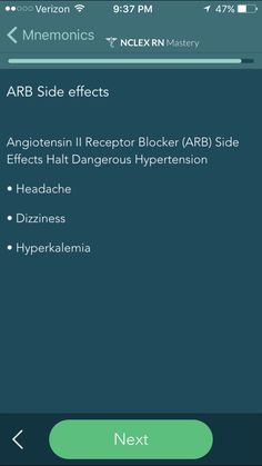 an iphone screen with the text arb side effects