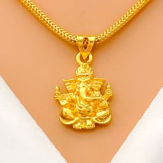 Elegant Ornate 22k Gold Ganpati Pendant Hallmarked Gold Plated Temple Necklace For Diwali, 22k Gold Temple Necklace Pendant For Festivals, 22k Gold Hallmarked Temple Necklace For Diwali, Yellow Gold Jewelry For Puja Diwali, Yellow Gold Jewelry For Diwali Puja, Diwali Hallmarked 22k Gold Temple Necklace, Diwali 22k Gold Hallmarked Temple Necklace, Diwali 22k Gold Temple Necklace, Yellow Gold Jewelry For Puja And Festivals