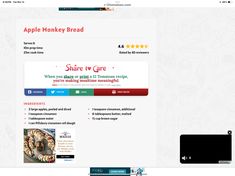 the website for apple's monkey bread has been updated with new content and features