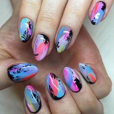 Tumblr Nails, Marbled Nails, Artsy Nails, Fly Nails, Fresh Nails, Pro Nails, Funky Nail Designs, Season Nails, Abstract Nails