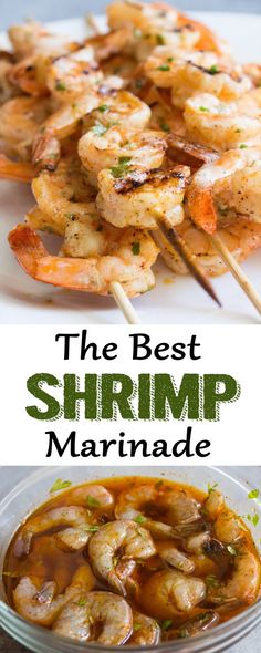 the best shrimp marinade is made with fresh ingredients and ready to be served on skewers