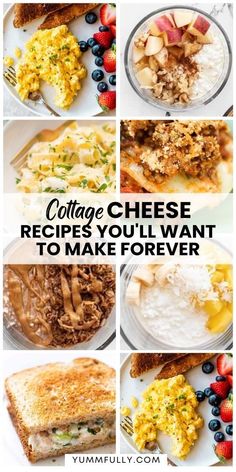 collage of different images with the words college cheese recipes you'll want to make forever