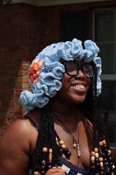 Celebrate the magnificence of the cosmos with our Jupiter-themed Crochet Ruffle Hat. Inspired by the king of planets, this hat is a true work of art, reflecting Jupiter's dynamic and vibrant atmosphere in every stitch. Designed with a blend of swirling blues, fiery oranges, and serene peaches, this hat captures the essence of Jupiter's swirling storms and the serene beauty of its expansive presence. Features: Color Palette: Rich blues mixed with subtle oranges and peaches, echoing the famous Great Red Spot and the stunning cloud bands of Jupiter. Material: Crafted from high-quality soft acrylic yarn, ensuring both warmth and durability. Design: The hat boasts intricate ruffles and a bold flower motif at the crown, symbolizing Jupiter's massive and powerful influence. Fit: Offers a cozy, ad Crochet Ruffle Hat, Great Red Spot, Ruffle Hat, Crochet Ruffle, The Cosmos, Bucket Hats, Peaches, The King, Unique Fashion