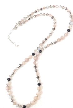 Captivating with a sparkling delight, The Etched Crystal Bead Necklace makes for the perfect gift for that special someone. With hues of black, greysmoke, brilliant silver and a lustrous pink, she is sure to please. Necklace Length: 34" + 2.5" Crystal Bead Necklace, Special Someone, Necklace Length, Bead Necklace, Shop Necklaces, Etching, Crystal Beads, Necklace Lengths, Beaded Necklace