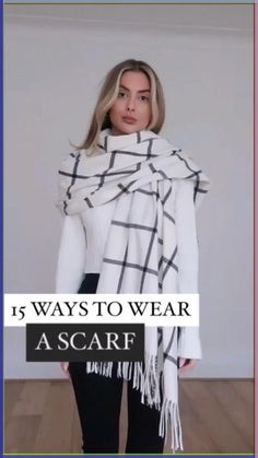 Blanket Scarves are one of the top accessory trends of the season, but learning how to tie one can be quite a challenge. This guide that will show you how to wear a blanket scarf in 15 different and stylish Ways. #winterscarf #womensscarves #howtostyle #winterstyle How To Use Scarf Style Outfit, Fall Outfits With Scarves, Ways To Style Scarf, Scarf Outfit Fall, Scarf Wearing Styles, Ways To Tie Scarves, Mode Ulzzang, Wear A Scarf