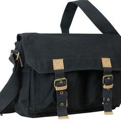 * Size: 13.5 * 9 * 5" * 2 Front Pockets Under Flat Over Panel; Button Closure * 100% Cotton Canvas; Genuine Leather Parts * Zipper Closure; Internal Zipper Drop Style Pocket * Vintage Brass Fitting Hardware;16oz Durable Thick Canvas Casual Black Satchel With Hasp Closure, Black Bags With Hasp Closure For Everyday Use, Classic Black Rectangular Canvas Bag, Black Rectangular Satchel With Hasp Closure, Black Travel Satchel With Hasp Closure, Classic Black Canvas Bag, Black Shoulder Bag With Hasp Closure For Everyday, Everyday Black Shoulder Bag With Hasp Closure, Classic Black Canvas Satchel