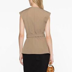 Summer 2023 Womens Sleeveless Vest Belted Slim Fit Suit OL Dress Vest Waistcoat | eBay Fitted Vest For Office Spring Season, Sleeveless Vest For Office Wear In Fall, Fitted Office Vest For Spring, Tailored Beige Vest For Office, Beige Workwear Vest, Sleeveless Solid Outerwear For Work, Fitted Vest For Workwear In Spring, Fitted Vest For Office Wear In Spring, Fitted Vest For Spring Workwear