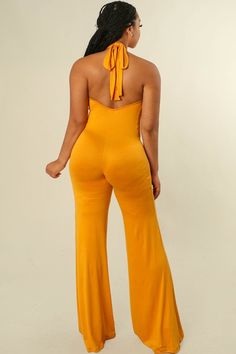 Get ready to rock this wide leg jumpsuit! With a halter neck and solid color, you'll be sure to turn heads. Perfect for any occasion, this jumpsuit is the ultimate fashion statement. MODEL WEARS SIZE SMALL. Halter Neck Solid Color Jumpsuits And Rompers For Beach, Solid Halter Neck Jumpsuits And Rompers For Beach, Solid Color Maxi Length Jumpsuits And Rompers For Summer, Solid Maxi Jumpsuits And Rompers For Summer, Summer Maxi Length Jumpsuits And Rompers, Solid Maxi Length Jumpsuits And Rompers For Summer, Solid Color Maxi Length Jumpsuits For Summer, Spring Solid Color Backless Jumpsuits And Rompers, Backless Solid Color Jumpsuits And Rompers For Spring