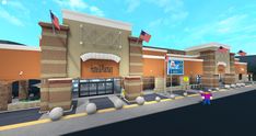 an animated image of a store front