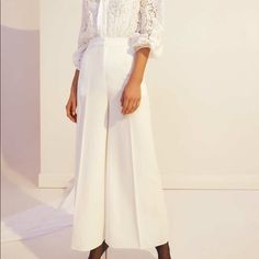 Brand New Without Tags. True To Size. Wide Leg White Pants, White Pants, Pants Color, The Label, Pant Jumpsuit, Wide Leg, Color White, Pants For Women, Brand New