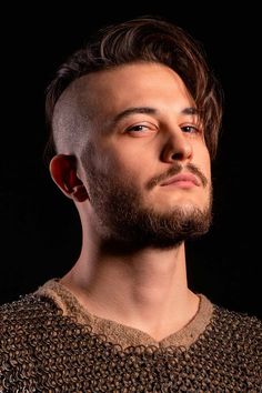 Viking Undercut, Medium Undercut, Long Hair And Beard, Big Eyes Makeup, Undercut Hairstyle, Mohawk Hairstyles Men, Celtic Hair