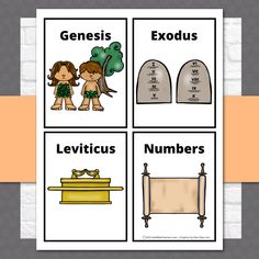 four cards with different types of symbols and numbers to describe the number of objects in each card