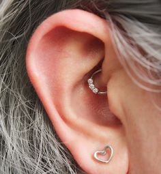 Life After Daith - 8mm Daith or Septum Clicker | 16G CZ Daith or Septum Ring | Silver, Gold or Rose Gold Body Jewelry - Amelie Owen Daith And Double Helix Piercing, Nose Jewellery, Daith Rings, Daith Jewelry, Daith Piercing Jewelry, Daith Earrings, Septum Clicker, Cartilage Earrings Hoop, Septum Jewelry