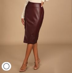 Lulu's Mireya Red Wine Vegan Leather Pencil Skirt Size Xs New Without Tags Please Feel Free To Ask Questions And Submit Offers, Bundle From My Closet To Save $, Thanks For Viewing! Leather Pencil Skirt, Red Wine, Vegan Leather, Pencil Skirt, Womens Skirt, Pencil, Feel Free, Wine, Skirt