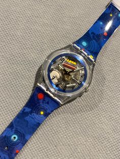 This is an all access Swatch Watch limited edition SKK103Z swatch watch working with a battery. A great collectors item! Swatch Watch 80s, Funky Watches, Vintage Swatch Watch, Handbag Essentials, Swatch Watch, Band Photos, Funky Jewelry, Gshock Watch, Pittsburgh Pa