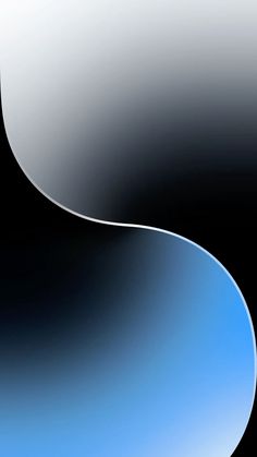 an abstract blue and white wallpaper with curved lines in the center, on a black background