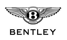 the bentley logo is shown in black and white, with an image of a bird on it