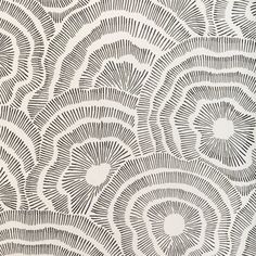 an intricately designed wallpaper with black and white lines on it's surface