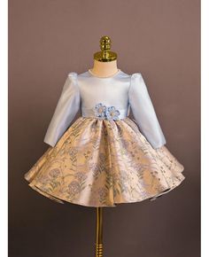 Get 10% off now! Buy unique flower pattern blue long sleeved girls formal dress with pearls at cheap price online. Free stable shipping and pro custom service since 2009. Elegant Light Blue Dress With Floral Applique, Fitted Elegant Princess Dress With Floral Applique, Elegant Fitted Princess Dress With Floral Applique, Long Sleeve Light Blue Princess Dress For Party, Light Blue Long Sleeve Princess Dress For Party, Long Sleeve Light Blue Princess Party Dress, Light Blue Long Sleeve Princess Party Dress, Elegant Princess Dress For Fancy Dress In Spring, Fitted Long Sleeve Dress For Pageant