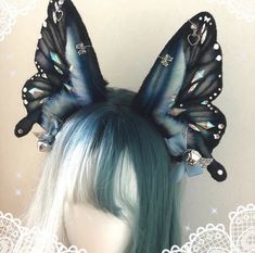 Cosplay Hair, Kawaii Fashion Outfits, Oc Inspo, Fashion Design Drawings, Hair Reference, White Butterfly, Animal Ears, Ear Headbands, Fantasy Clothing