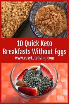 10 Keto Breakfast Without Eggs Ideas – The Best Easy Low Carb High Protein & Ketogenic Diet Friendly breakfasts with no eggs – including granola, chia pudding and other satisfying breakfast bowls. Low Carb Breakfast No Eggs Easy, All Day I Dream About Food Breakfast, Keto Breakfast With Eggs, Low Carb No Egg Breakfast, Keto Breakfasts Without Eggs, Low Carb Breakfast Ideas No Eggs, Low Carb No Egg Breakfast Ideas, No Egg Keto Breakfast, Keto Breakfast Recipes Easy Quick