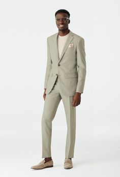 Indochino Sage Suit, Spring Wedding Guest Attire, Green Suit Men, Gray Suits, Suits Black, Rehearsal Dinner Outfits, Made To Measure Suits, Suit Combinations