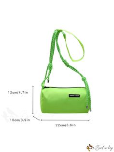 BirdinBag - Stylish Womens Neon Green Crossbody Bag - Latest Fashion Accessory Versatile Green Portable Shoulder Bag, Trendy Green Pouch Canvas Bag, Trendy Green Travel Baguette Bag, Trendy Green Baguette Bag For Travel, Green Baguette Bag With Adjustable Strap For Travel, Green Bucket Bag With Adjustable Strap For School, Green Crossbody Baguette Bag For Travel, Functional Green Bags For Summer, Functional Green Summer Bags