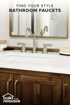 bathroom faucets and sink with the words find your style bathroom faucets