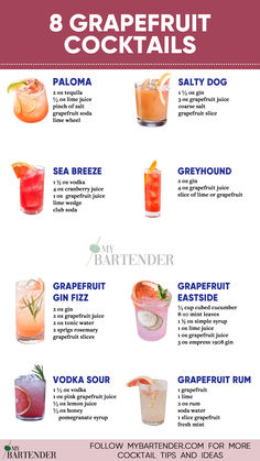 Grapefruit Cocktails Grapefruit Drinks Alcohol, Light Summer Cocktail Recipes, Grapefruit Cocktail Non Alcoholic, Fun Cocktail Recipes Vodka, Grapefruit Soda Cocktail, Vodka Grapefruit Cocktail, Citrus Cocktail Recipes, Jug Cocktail Recipes, Drinks With Grapefruit Juice