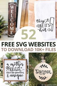 the best free svg files to use for christmas decorations and crafts, including handmade ornaments