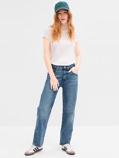 Loose Jeans, Carpenter Pants, Gap Women, Mid Rise Jeans, Capsule Wardrobe, Stretch Denim, Mid Rise, Gap, Wardrobe