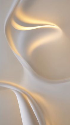 an abstract white background with wavy lines and curves in the center, as well as light