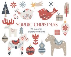 the nordic christmas clipart elements