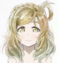 a drawing of a girl with long blonde hair