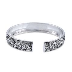 Height: 13.4mm

Length: Circumference: 7.5" - 8" Adjustable

Thickness: 1.7mm





Metal: 925 sterling silver

Plating: rhodium plated

Finish: high polish Sterling Silver Flowers, Silver Flowers, Beautiful Bracelet, Bangle Bracelet, Sterling Silver Bracelets, Rhodium Plated, Flower Garden, My Jewellery, Bangle Bracelets