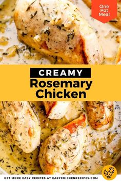 creamy rosemary chicken in a white sauce