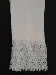 Beautiful Chikankari stylish ankle length pants with attractive lace to give you a complete look with your ethnic Kurtis. These pants have elastic on the waist. Size One size fits S,M,L. White Cotton Pants, Chandler Az, Womens Pants, Ankle Length Pants, Cotton Pants, Waist Size, Ankle Length, White Cotton, Lace Skirt