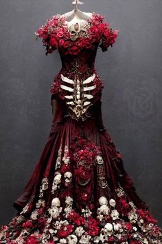 Fairytale Fantasy Dress, Persephone Prom Dress, Romantic Style Fashion Inspiration, Odd Dresses, Persephone Aesthetic Outfit, Persephone Dress, Fairy Tales Artwork, Jae Suk, Skull Dress