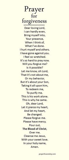 a poem written in black and white with the words prayer forforgingness on it