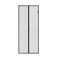 a black and white room divider with an open door on the right side, in front of a white background